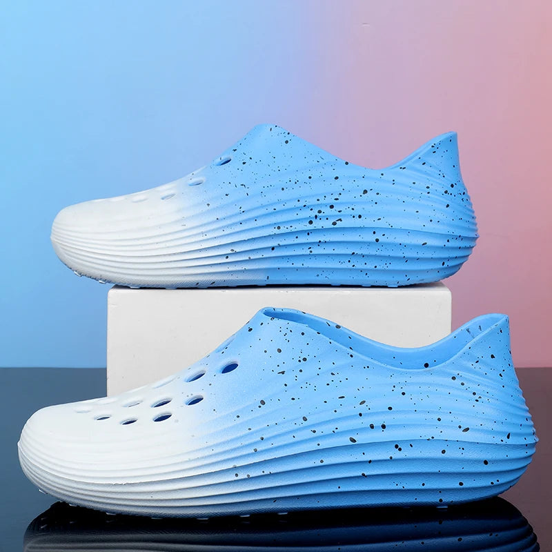 2025 Fashion single size gradient hole garden shoes outdoor beach casual shoes comfortable soft sole fashion sandals